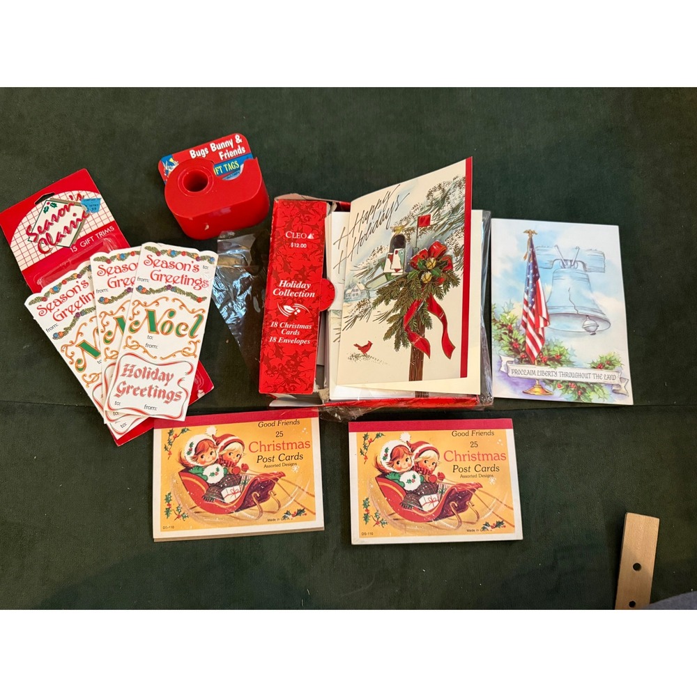 Christmas Holiday Cards Giftβ Tags Postcards Collection Lot New Vintage